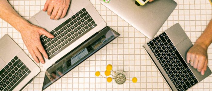 photo of people using laptop