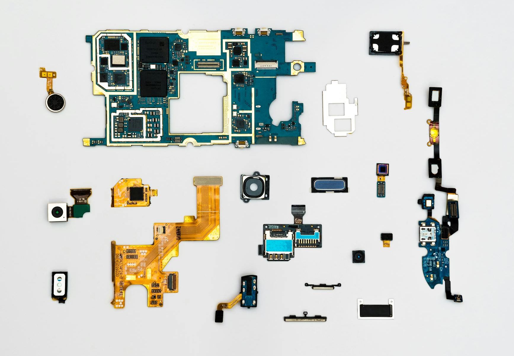 blue and yellow phone modules